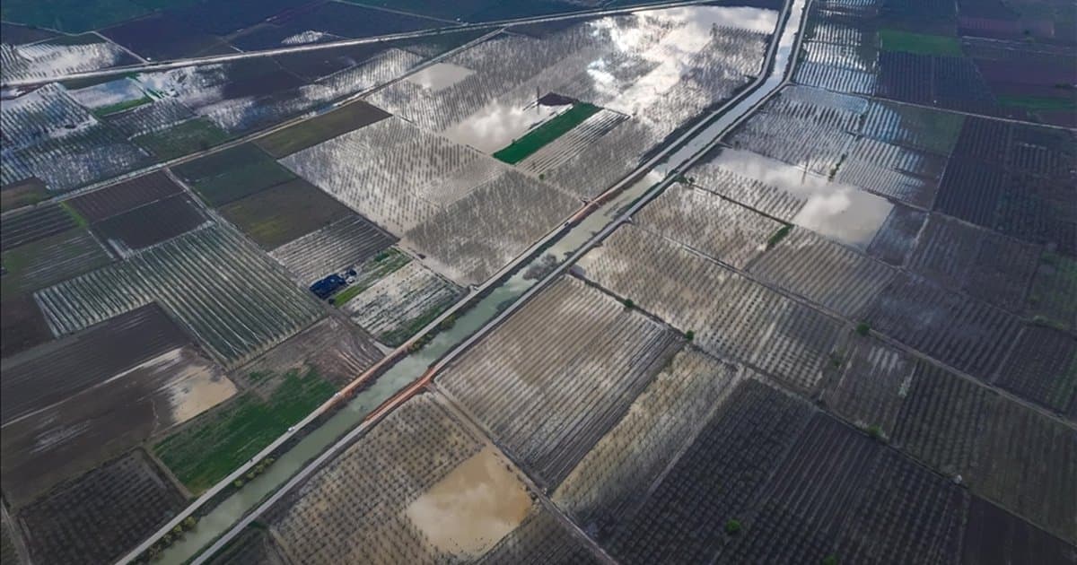 Bursa'da sağanak Gürsu Ovası'nı su altında bıraktı