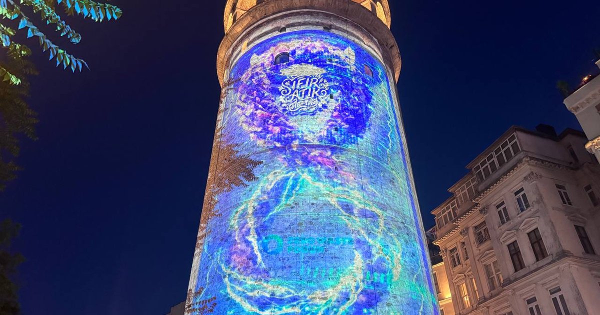 Sıfır Atık Haftası'nda Galata Kulesi'nde mapping gösterisi