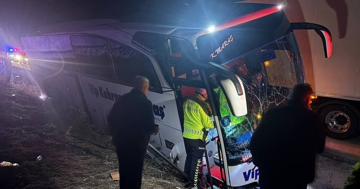 Erzincan'da yolcu otobüsü kontrolden çıktı