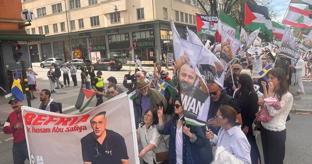 Stockholm'de İsrail protestosu