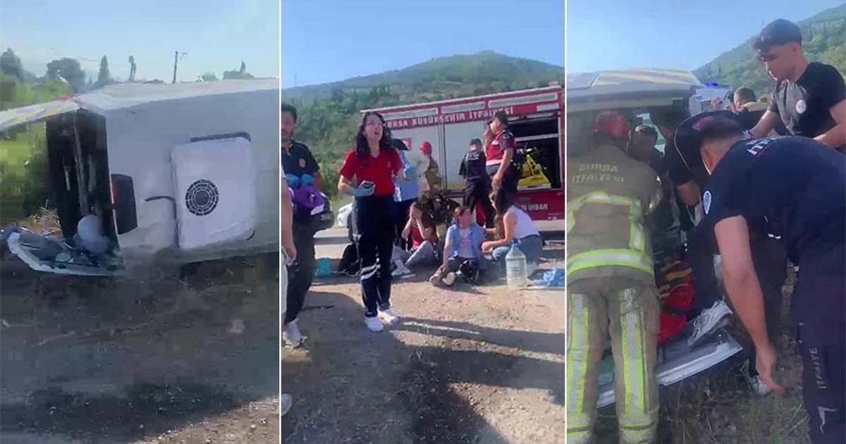 Bursa'da işçi servisi kazası: 15 yaralı