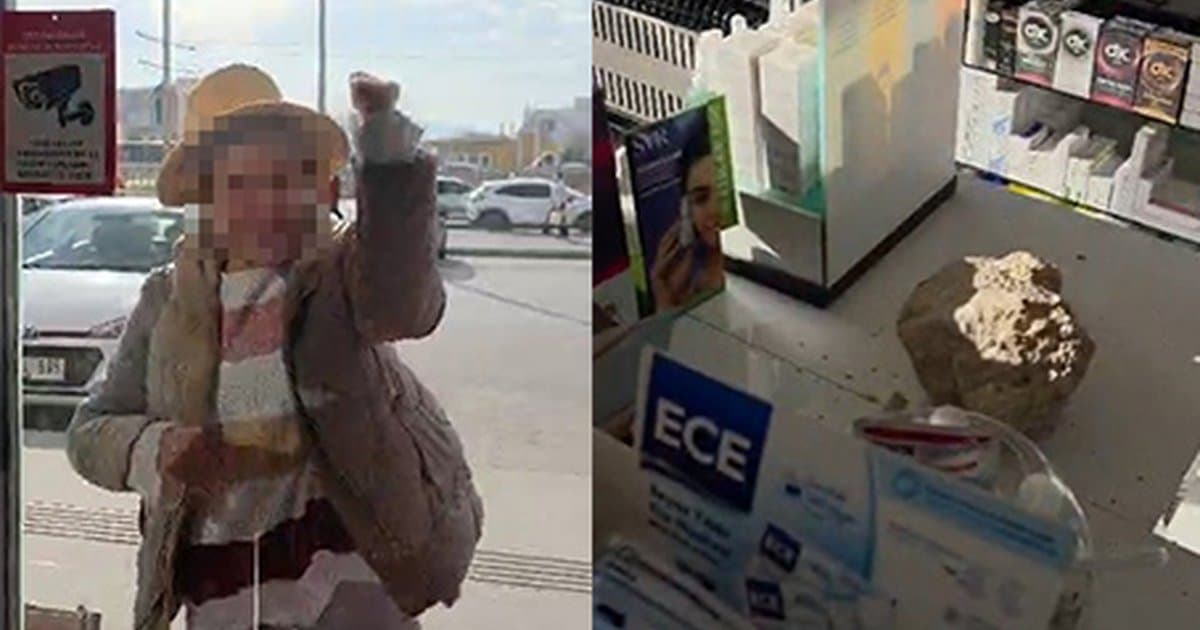 Kayseri'de eczaneye taşla saldırı