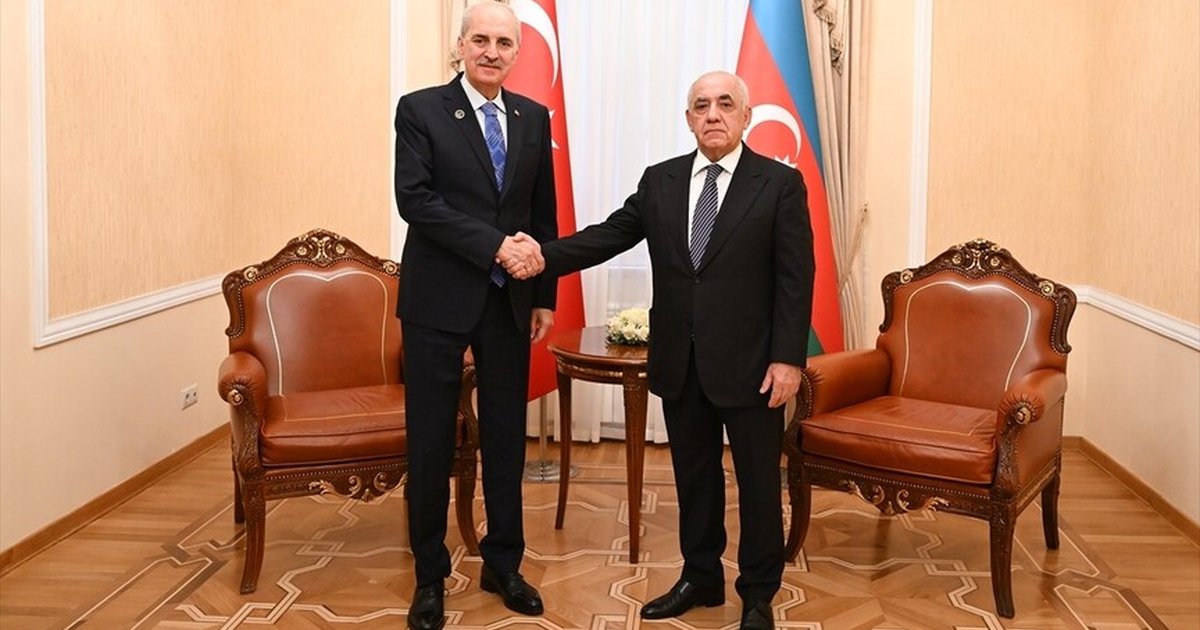 TBMM Başkanı Kurtulmuş, Azerbaycan Başbakanı Esedov ile görüştü