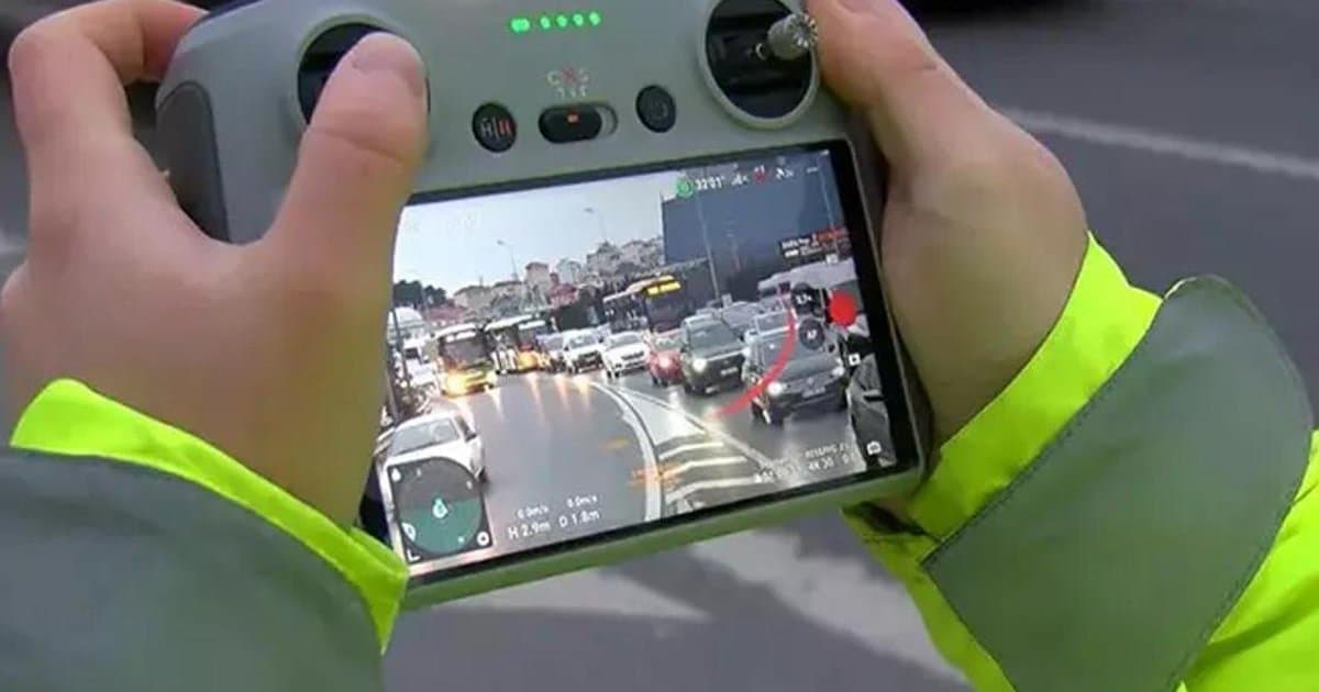 Drone ile trafik denetimi: 740 sürücüye ceza