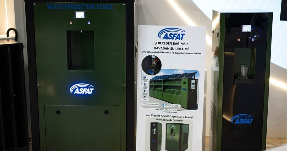 ASFAT'ın havadan su üretim sistemi günlük 25 ton içme suyu üretiyor