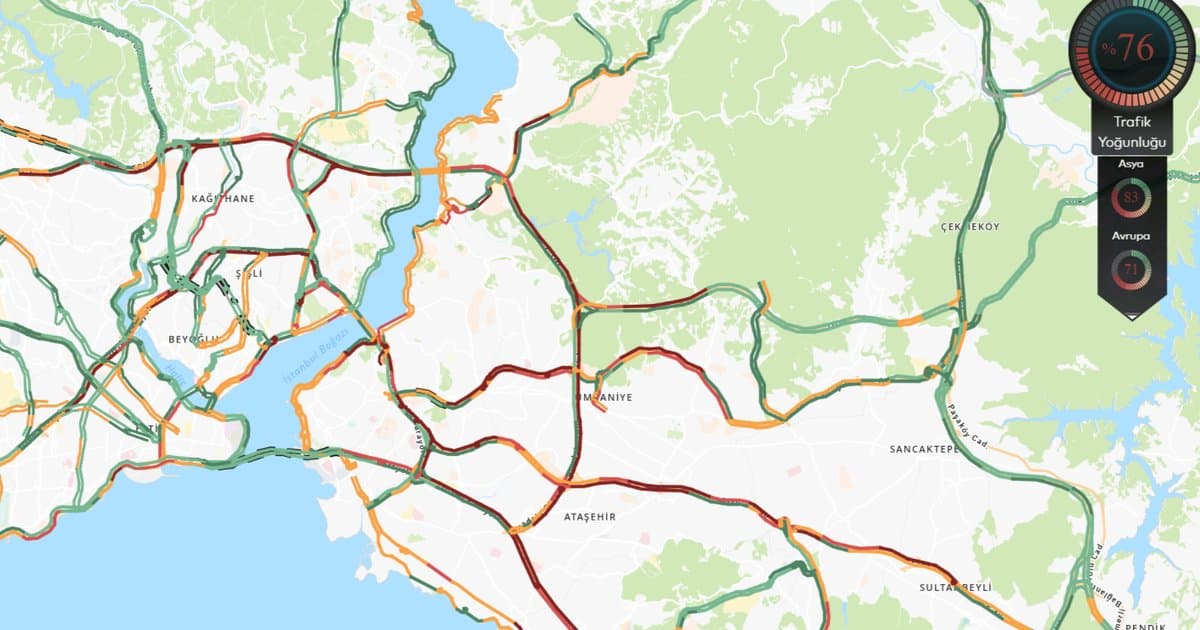 İstanbul'da trafik yoğunluğu yüzde 76'ya çıktı