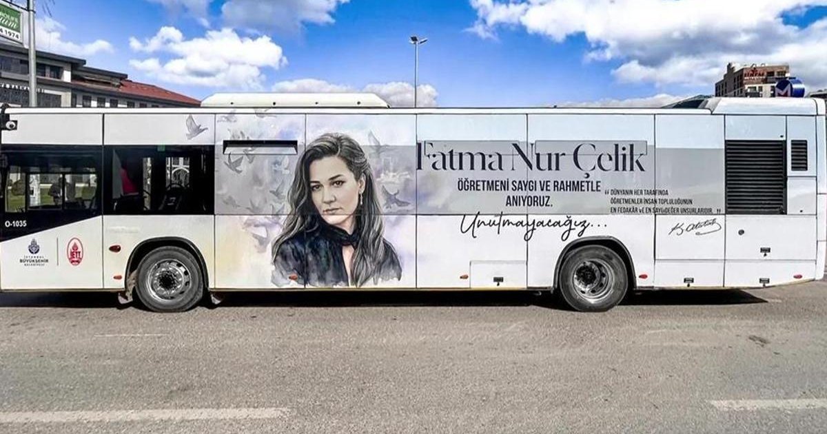 İETT'den Fatma Nur öğretmen için özel hatıra otobüsü