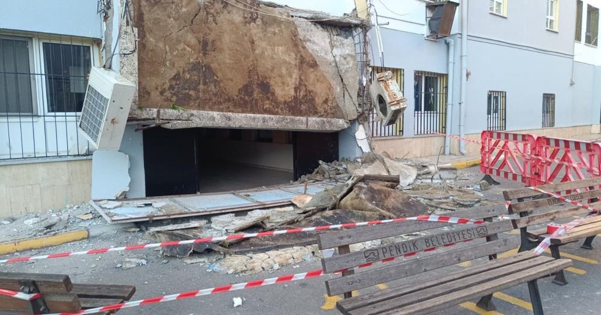 Pendik'te 55 yıllık okulda faciadan dönüldü