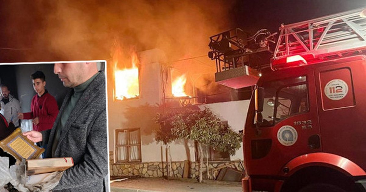 Antalya'da ev yangında Kur'an-ı Kerim zarar görmedi