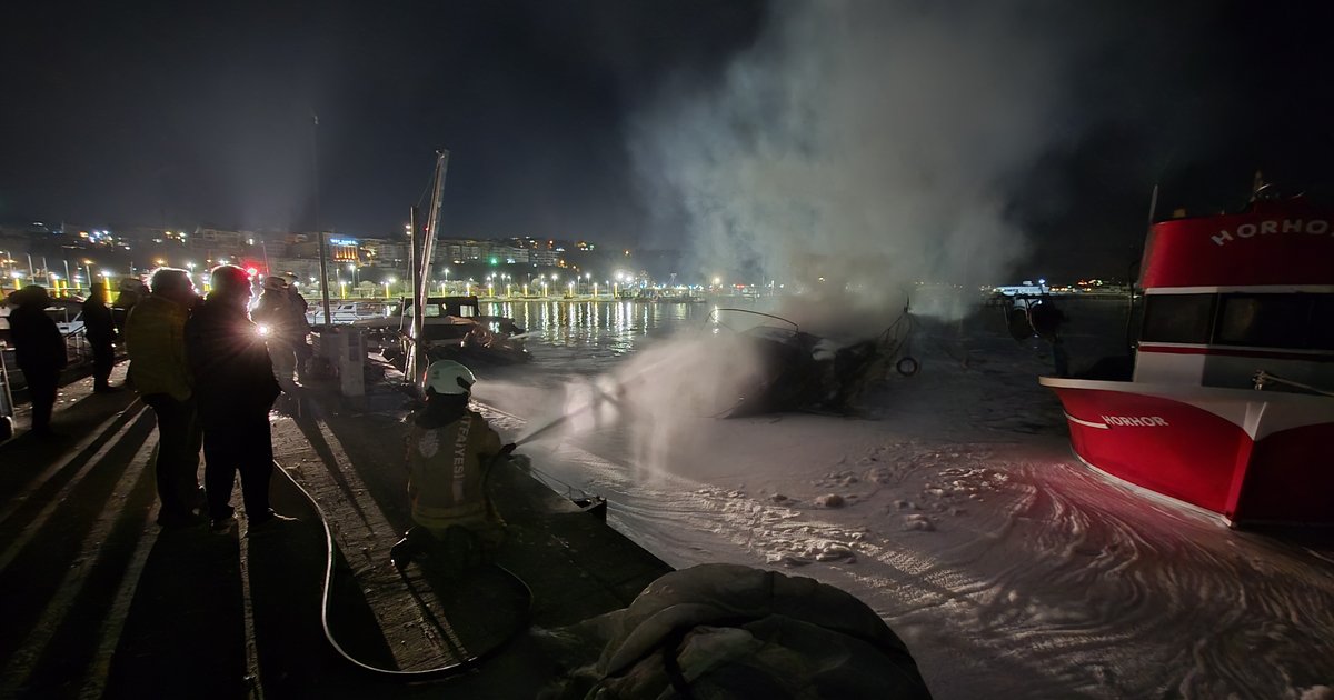 Şile'de yanan yat battı, balıkçı teknesi hasar gördü