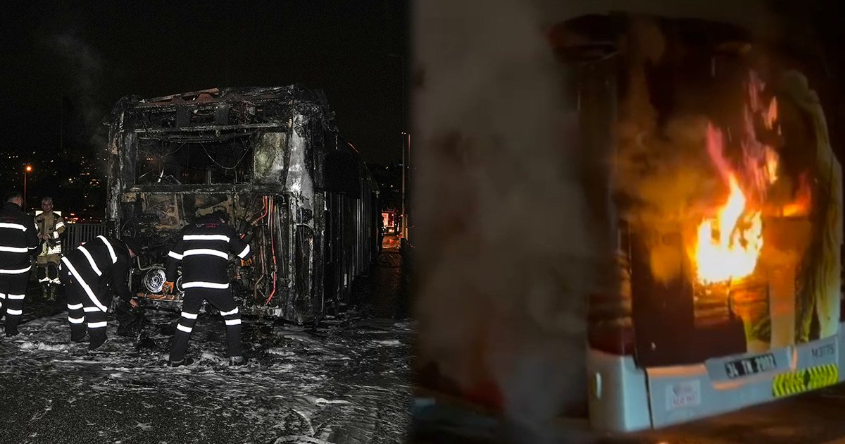 Metrobüs yangını 60 yolcuyu sokak ortasında bıraktı