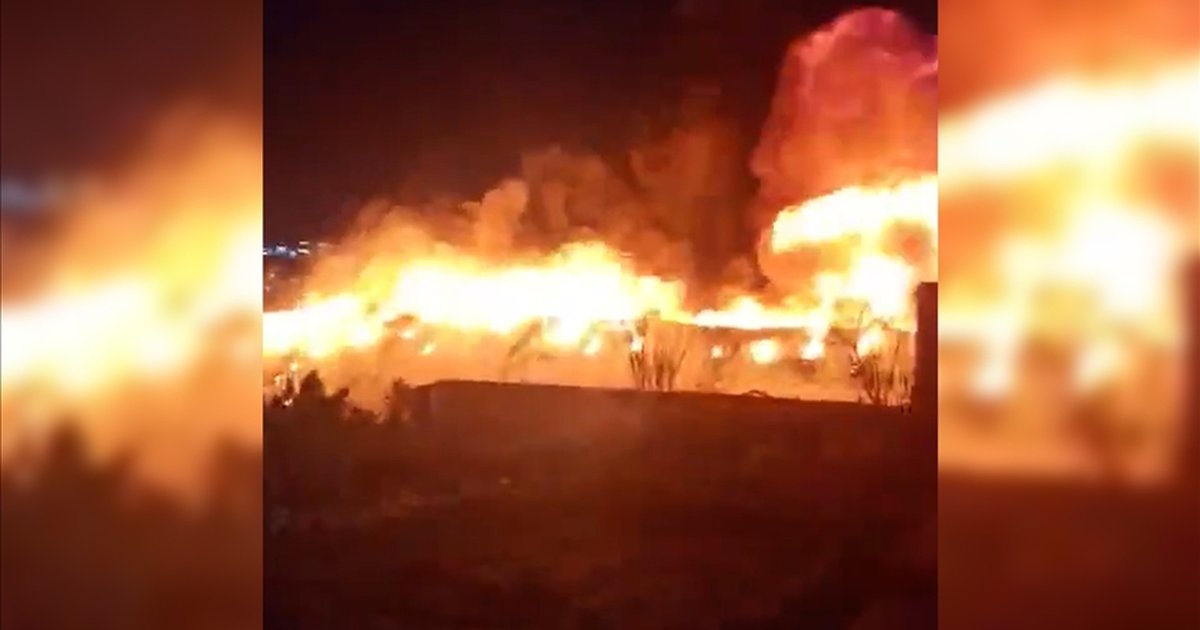 Irak'ın Erbil kentinde İHA saldırısı sonrası yangın