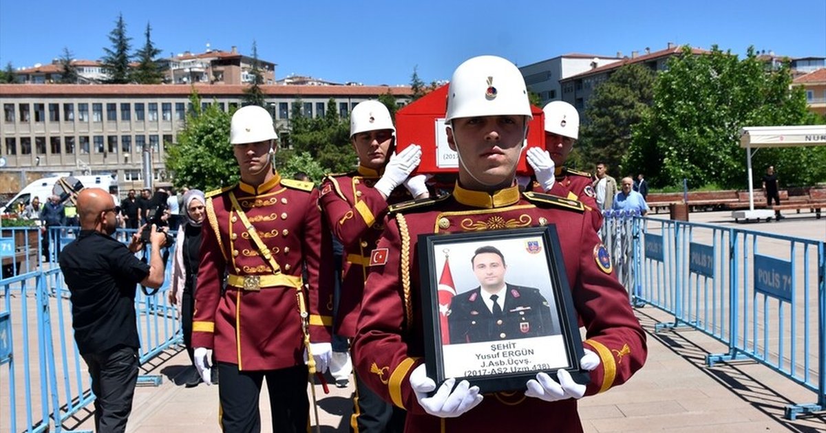 Ankara'da şehit Jandarma Astsubay Ergün'ün cenazesi Kırıkkale'de
