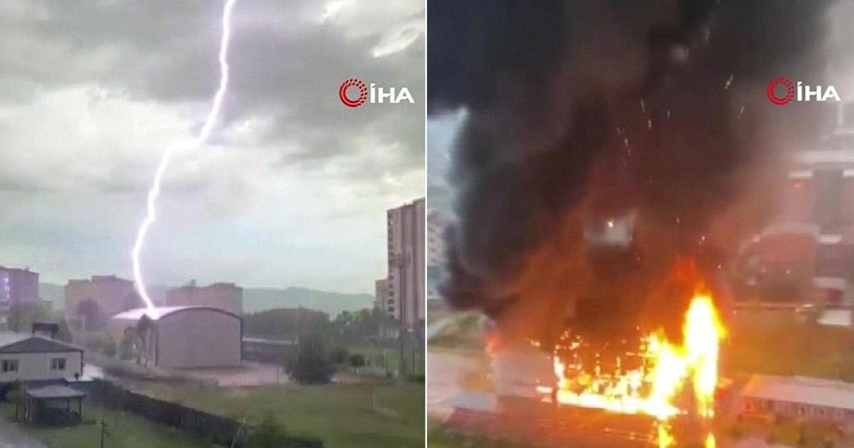 Kastamonu'da Cimnastik Salonuna Yıldırım Düşmesi