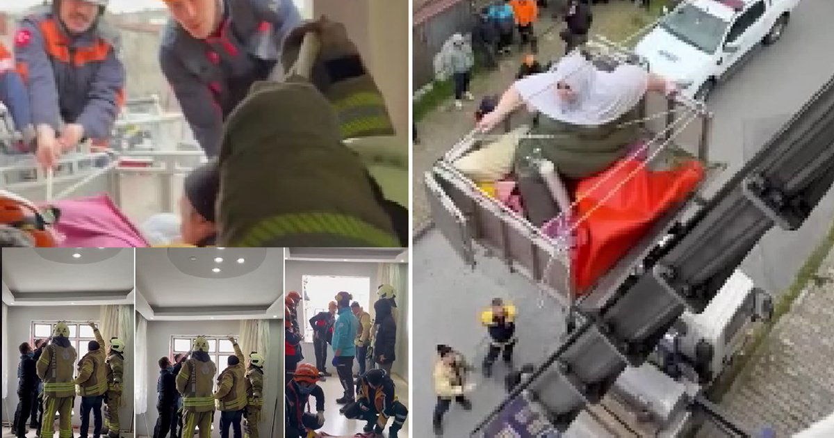 240 kiloluk obezite hastası vinçle kurtarıldı