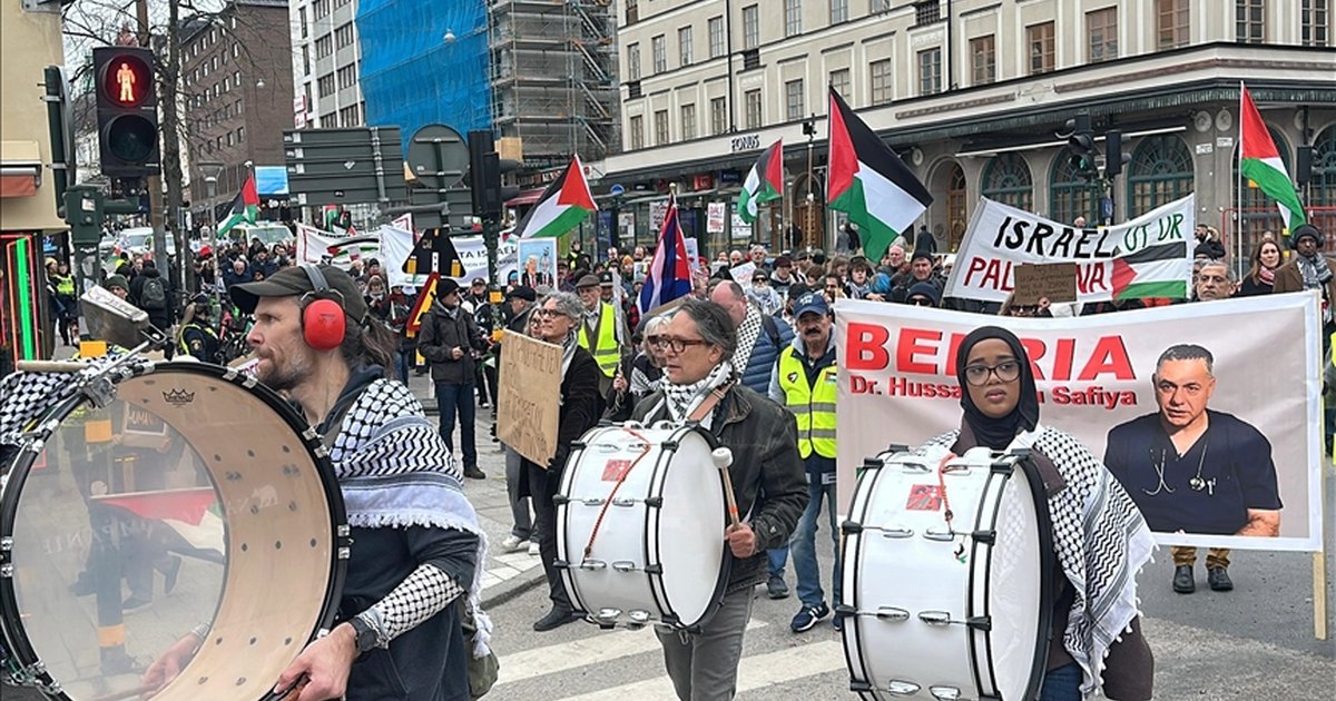 İsveç'te İsrail Protestosu